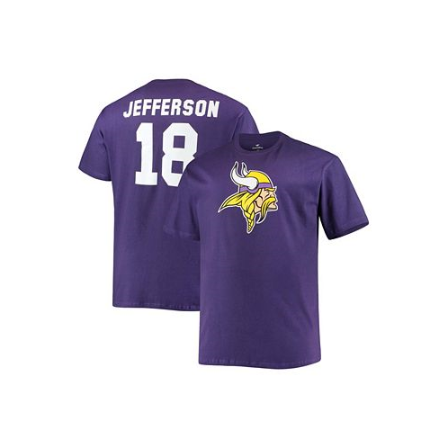 Fanatics Mens Big and Tall Justin Jefferson Purple Minnesota Vikings Player Name Number T-shirt