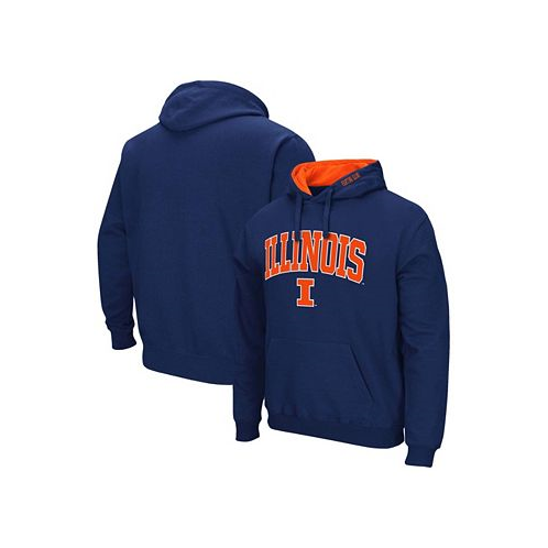 Colosseum Mens Navy Illinois Fighting Illini Arch Logo 3.0 Pullover Hoodie