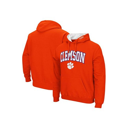 Colosseum Mens Orange Clemson Tigers Arch and Logo 3.0 Pullover Hoodie
