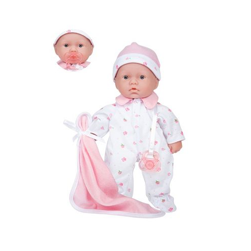 JC TOYS La Baby Caucasian 11 Soft Body Baby Doll Pink Outfit