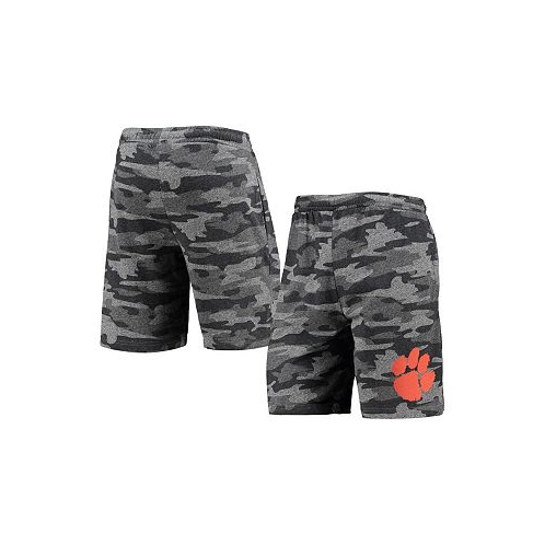 Concepts Sport Mens Charcoal and Gray Clemson Tigers Camo Backup Terry Jam Lounge Shorts