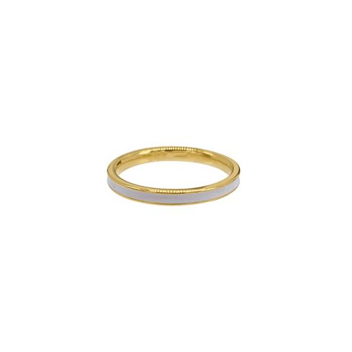 ADORNIA White Enamel Band Ring