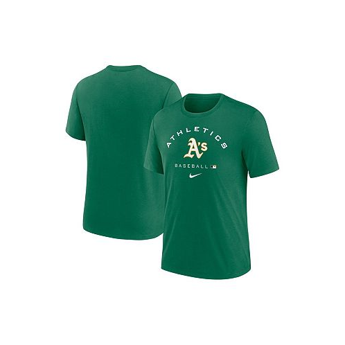 Nike Mens Kelly Green Oakland Athletics Authentic Collection Tri-Blend Performance T-shirt