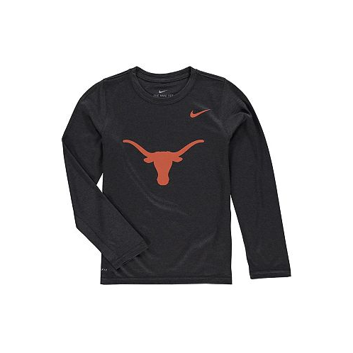 Nike Big Boys Heather Gray Texas Longhorns Legend Logo Long Sleeve Performance T-shirt