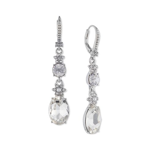 Marchesa Crystal & Imitation Pearl Flower Linear Drop Earrings