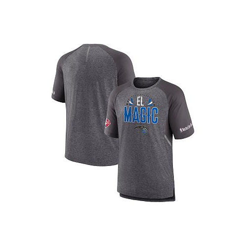 Fanatics Mens Heathered Gray Orlando Magic 2022 Noches Ene-Be-A Core Shooting Raglan T-shirt