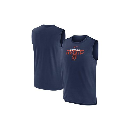 Nike Mens Navy Detroit Tigers Knockout Stack Exceed Performance Muscle Tank Top