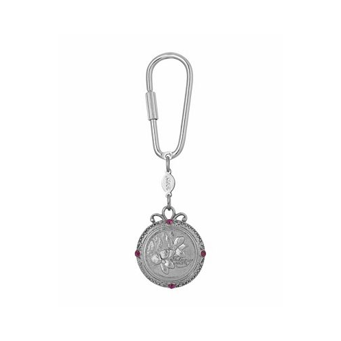 2028 Womens February Flower of the Month Violets Key Fob