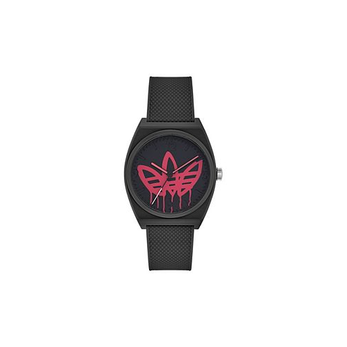 Adidas Unisex Three Hand Project Two Black Resin Strap Watch 38mm