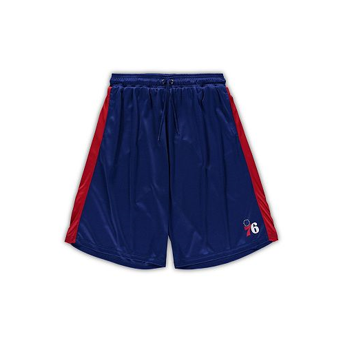 Fanatics Mens Royal Red Philadelphia 76ers Big and Tall Performance Shorts