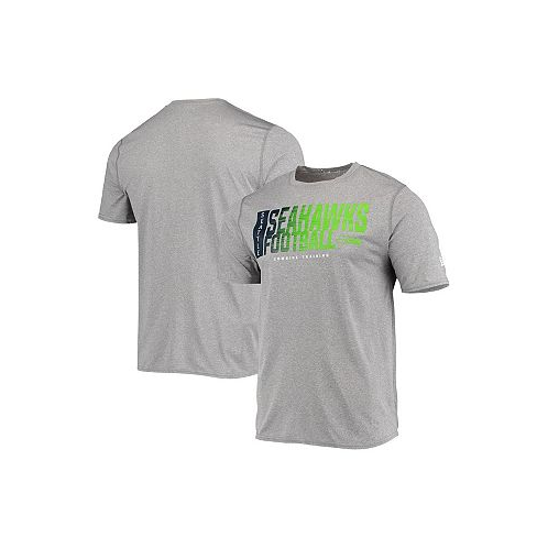 New Era Mens Heathered Gray Seattle Seahawks Combine Authentic Game On T-shirt