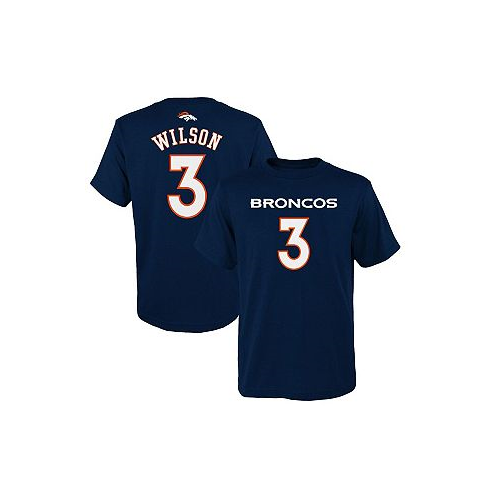Outerstuff Big Boys Russell Wilson Navy Denver Broncos Mainliner Player Name and Number T-shirt