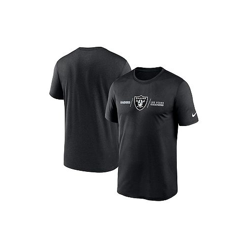 Nike Mens Black Las Vegas Raiders Horizontal Lockup Legend T-shirt