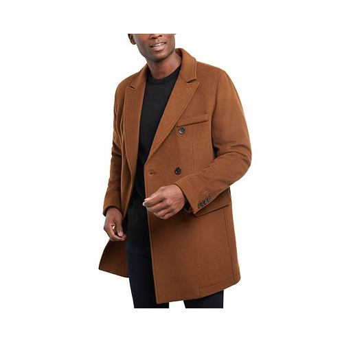 Michael Kors Mens Lunel Wool Blend Double-Breasted Overcoat