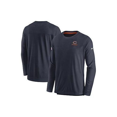 Nike Mens Navy Chicago Bears Sideline Lockup Performance Long Sleeve T-shirt