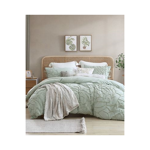 Peri Home Chenille Rose Green 3 Piece Comforter Set Full/Queen