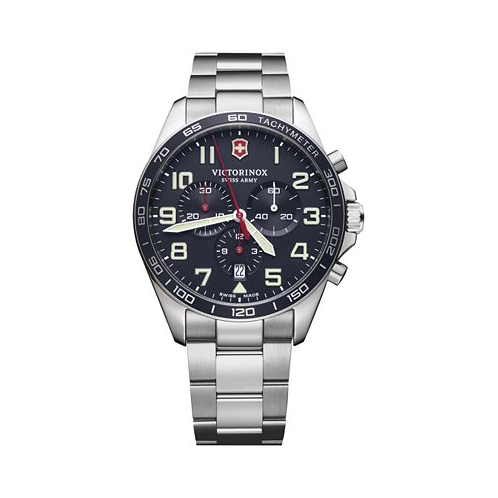 Victorinox Swiss Army Mens Chronograph FieldForce Stainless Steel Bracelet Watch 42mm