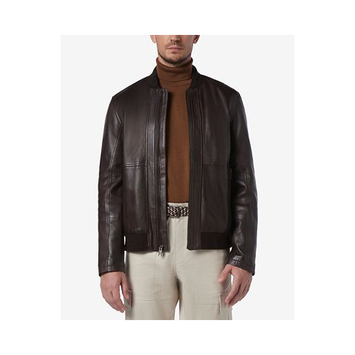 Marc New York Mens MacNeil Smooth Leather Bomber Jacket