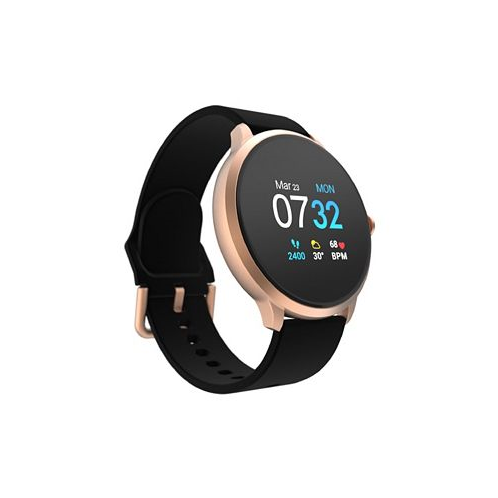 ITouch Sport 3 Unisex Touchscreen Smartwatch: Rose Gold Case with Black Silicone Strap 45mm