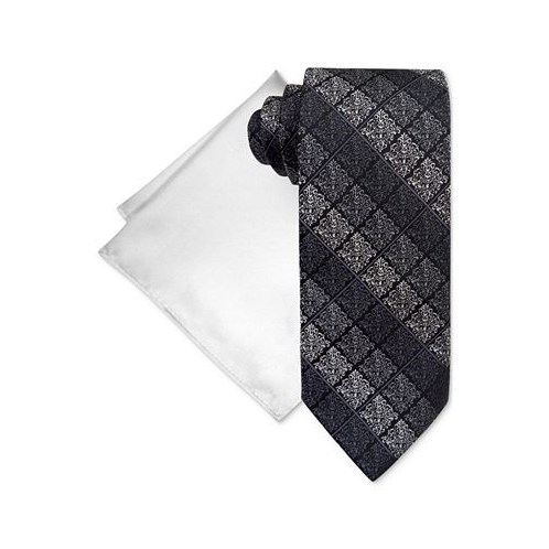 Steve Harvey Mens Stripe Tie & Pocket Square Set