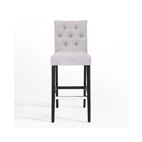 WestinTrends 29 Upholstered Linen Fabric Tufted Bar Stool Chair
