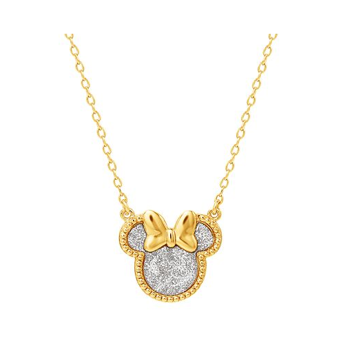 Disney Minnie Mouse Glitter 18 Pendant Necklace in 18k Gold-Plated Sterling Silver
