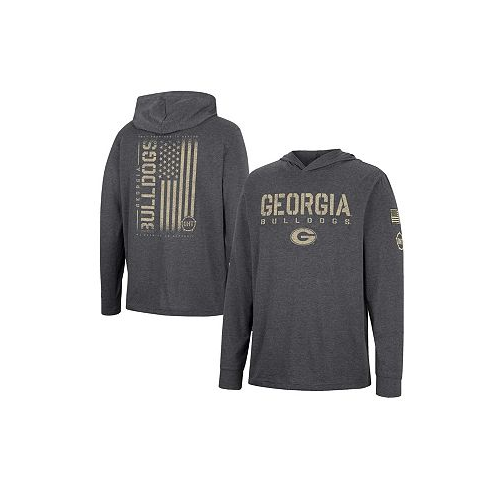 Colosseum Mens Charcoal Georgia Bulldogs Team OHT Military-Inspired Appreciation Hoodie Long Sleeve T-shirt