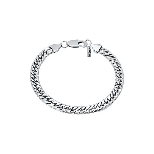 Hickey Freeman Stainless Steel Wide Flattened Curb Chain Bracelet