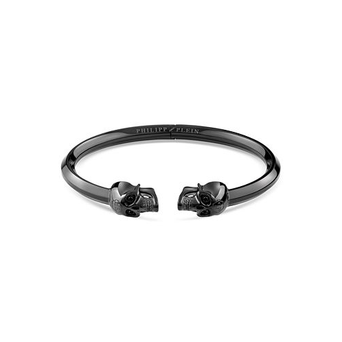 Philipp Plein Black-Tone IP Stainless Steel 3D $kull Cuff Bracelet