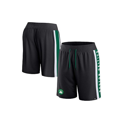 Fanatics Mens Black Kelly Green Boston Celtics Referee Iconic Mesh Shorts