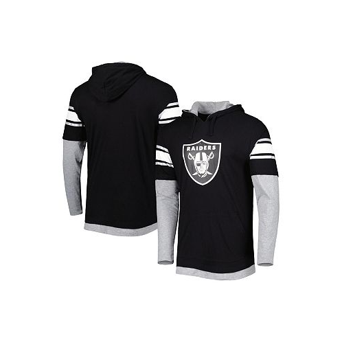 New Era Mens Black Las Vegas Raiders Long Sleeve Hoodie T-shirt