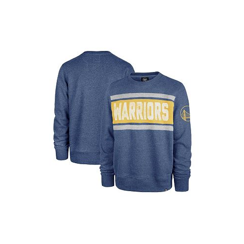 47 Brand Mens Heather Royal Golden State Warriors Tribeca Emerson Pullover Sweatshirt