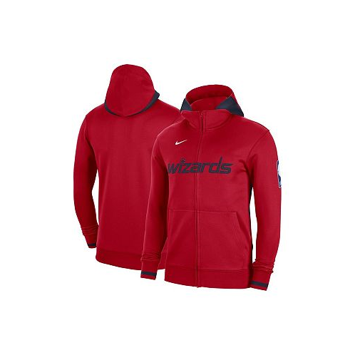Nike Mens Red Washington Wizards Authentic Showtime Performance Full-Zip Hoodie