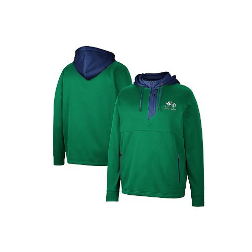 Colosseum Mens Green Notre Dame Fighting Irish Luge 3.0 Quarter-Zip Hoodie