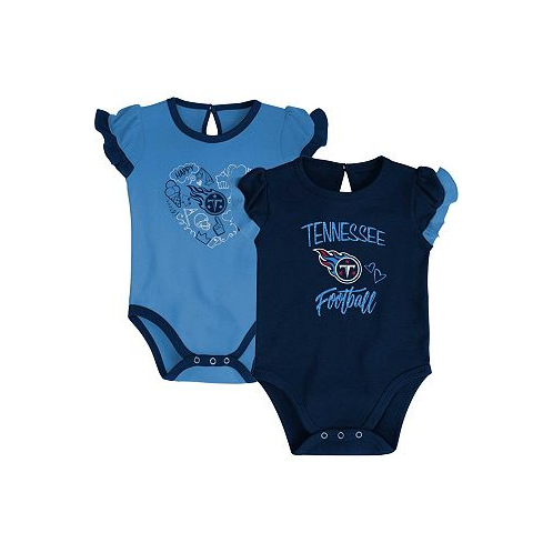 Outerstuff Newborn and Infant Boys and Girls Navy Light Blue Tennessee Titans Too Much Love Two-Piece Bodysuit Set