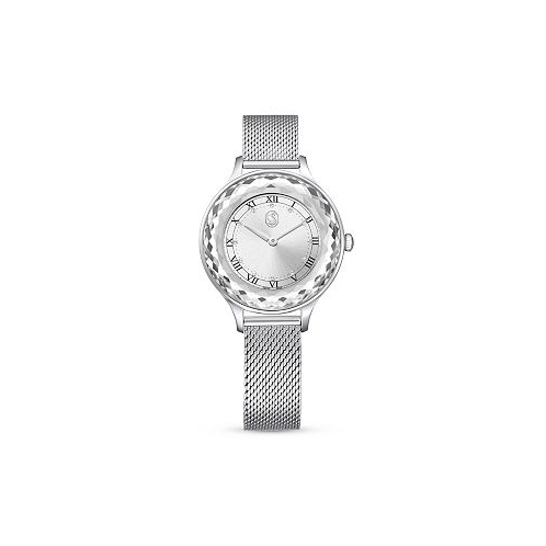 Swarovski Womens Analog Swiss Made Octea Nova Silver-Tone Stainless Steel Bracelet Watch 33mm