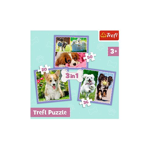 Trefl Preschool 3 In 1 Puzzle- Lovely Dogs