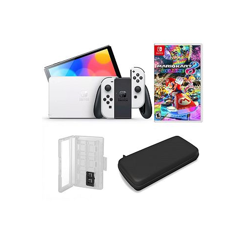Nintendo Switch OLED in White with Super Mario Kart 8 & Accessories