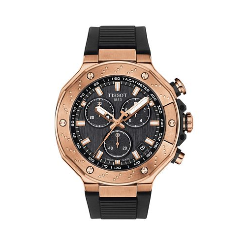 Tissot Mens Swiss Chronograph T-Race Black Strap Watch 45mm
