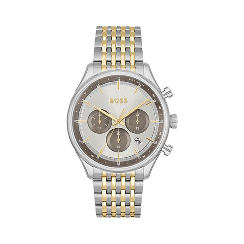 Hugo Boss Mens Gregor Quartz Chronograph Stainless Steel and Ionic Gold-Tone Plated Steel Watch 45mm