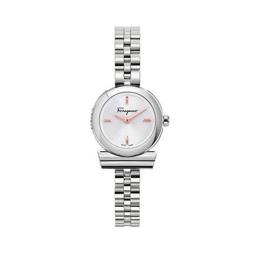 Ferragamo Salvatore Womens Swiss Gancini Stainless Steel Bracelet Watch 23mm