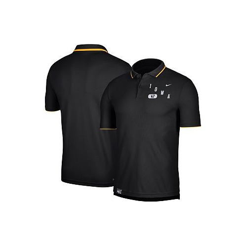 Nike Mens Black Iowa Hawkeyes Wordmark Performance Polo Shirt