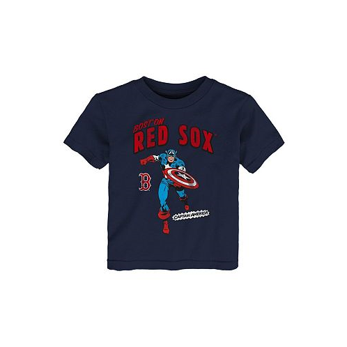 Outerstuff Toddler Boys and Girls Navy Boston Red Sox Team Captain America Marvel T-shirt