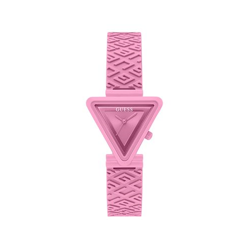 GUESS Womens Analog Pink Silicone Watch 34mm