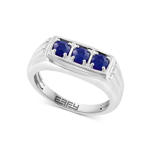 EFFY Collection EFFY Mens Ruby Three Stone Ring (1 ct. t.w.) in Sterling Silver (Also in Sapphire)