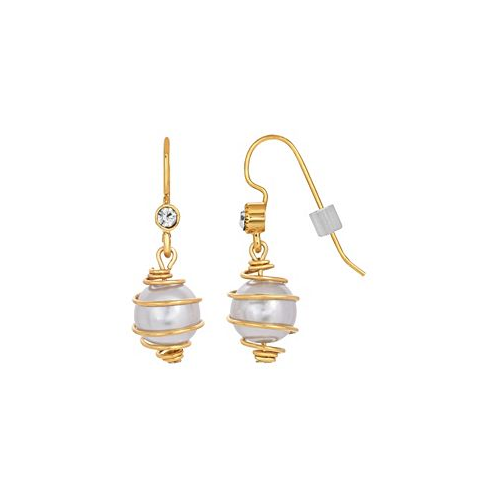 2028 Imitation Pearl Wire Wrapped Drop Earring