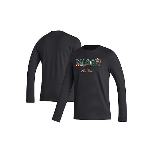 Adidas Mens Black Miami Hurricanes Honoring Black Excellence Long Sleeve T-shirt