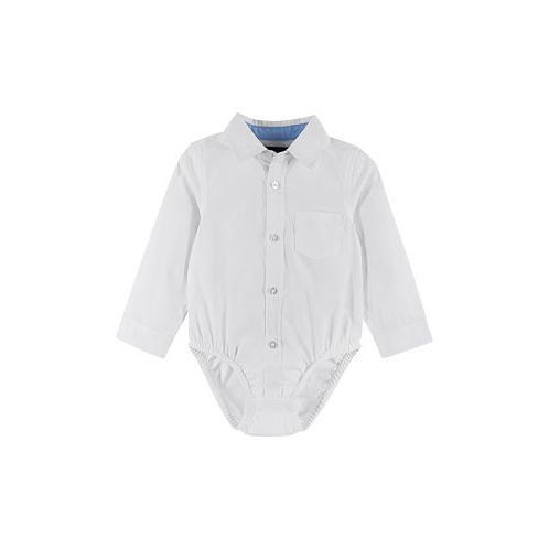 Andy & Evan Baby Boys White Poplin Button-down Shirt