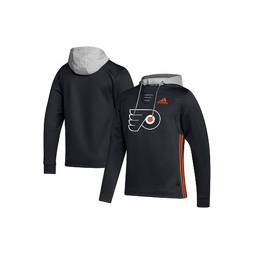 Adidas Mens Black Philadelphia Flyers Skate Lace Team Pullover Hoodie
