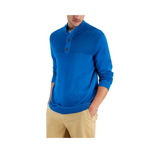 Club Room Mens Button Mock Neck Sweater
